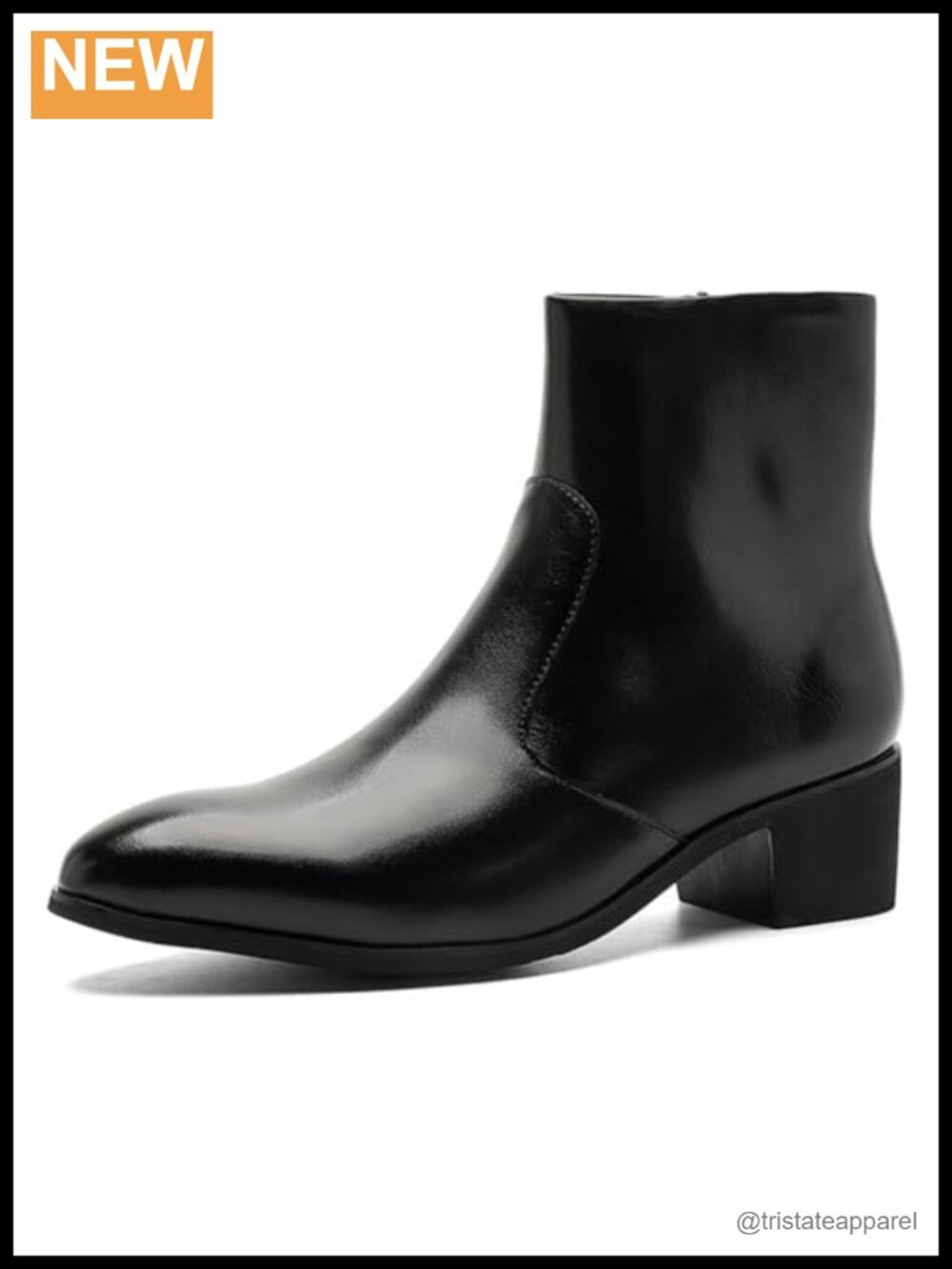 Men's Pointed Toe Side Zip Chelsea Boots Faux Leather Dress Ankle Boots